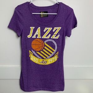NBA Brand Purple & Yellow Utah Jazz Short Sleeve Shirt